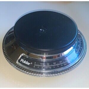 Polder Mechanical Analog Kitchen Scale, Black Round Platform Dial